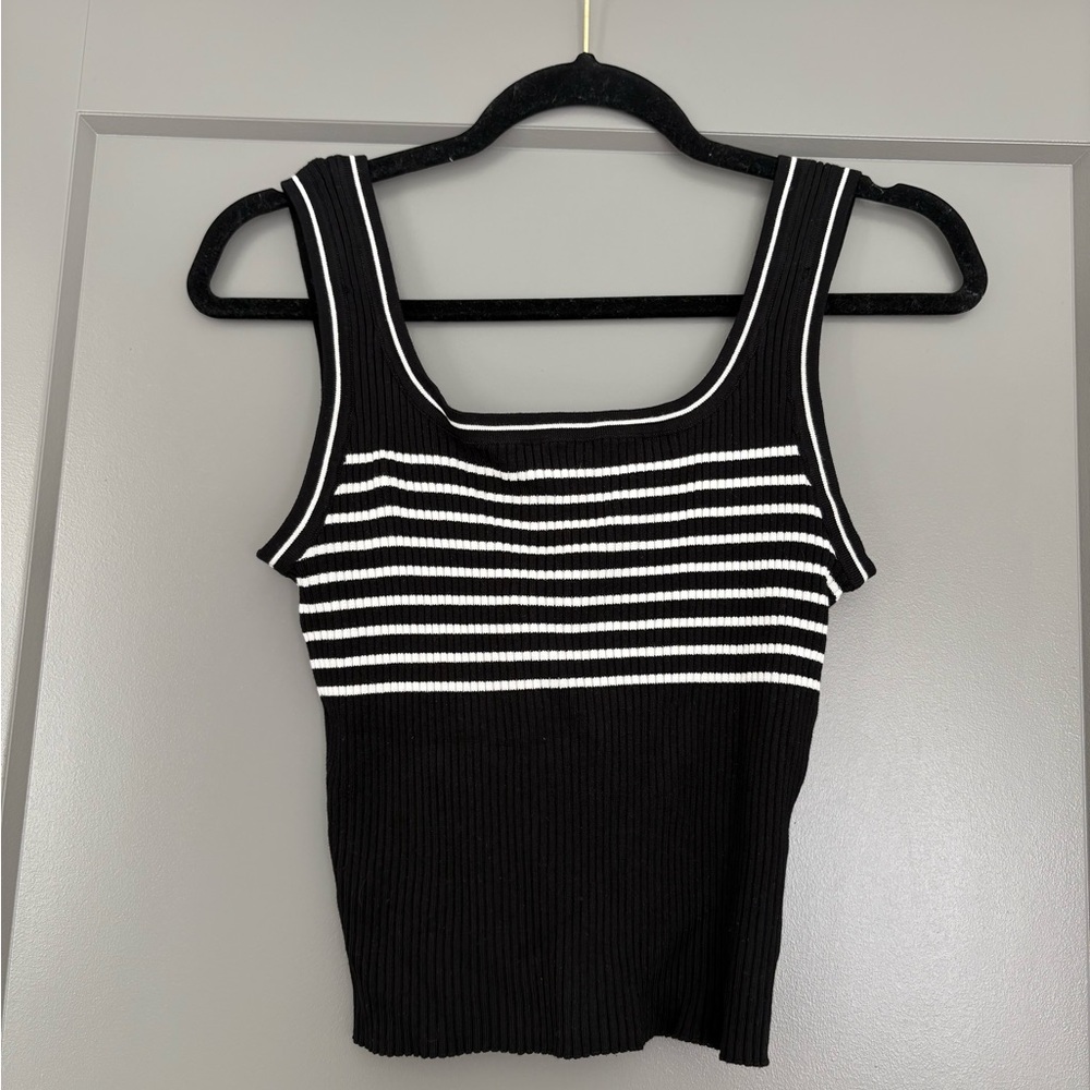 Black and White Striped Top